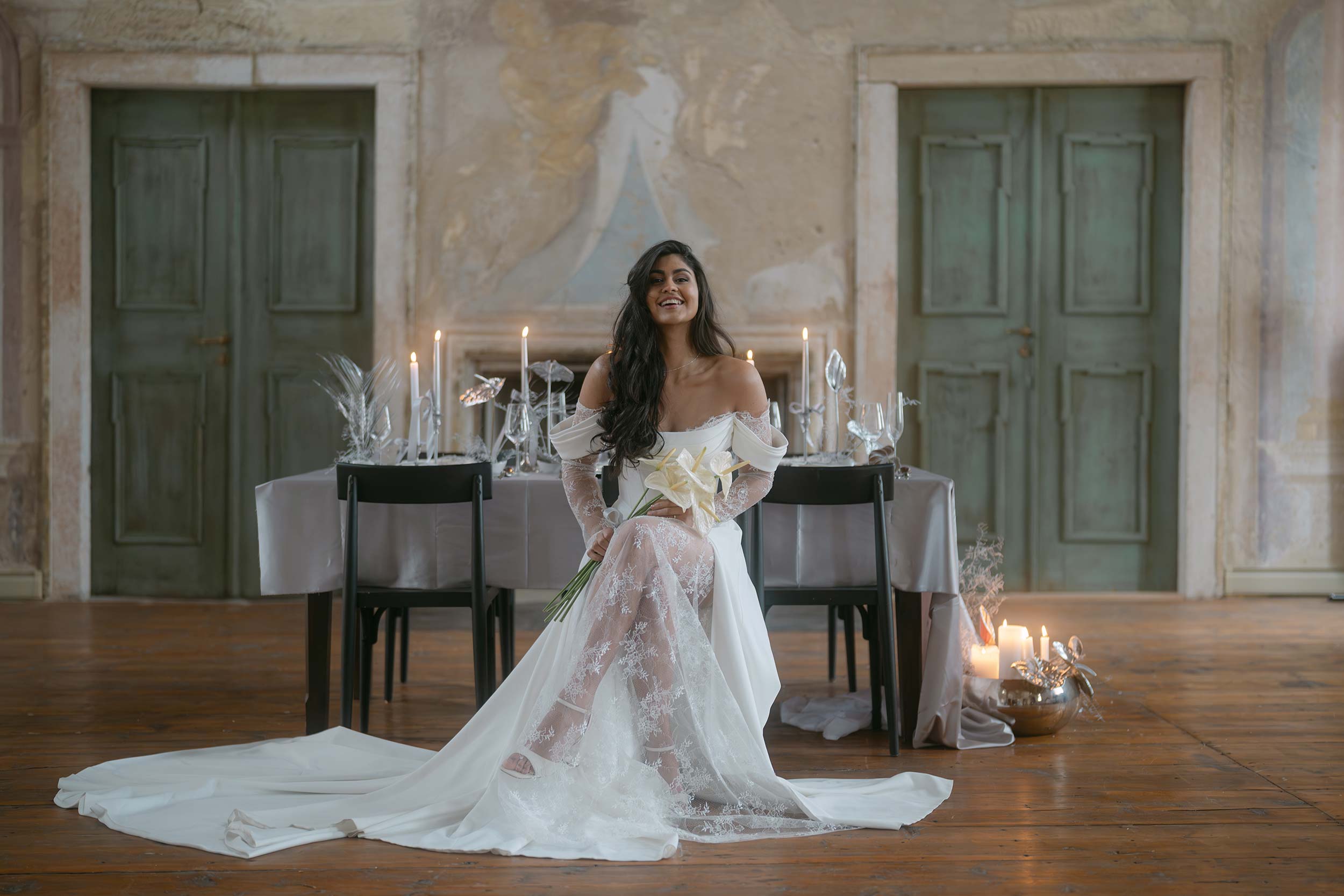 Braut im Hochzeitskleid – emotionale Hochzeitsporträts im modernen Setting