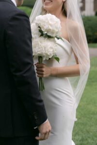 Elegantes Close-up des Brautpaares